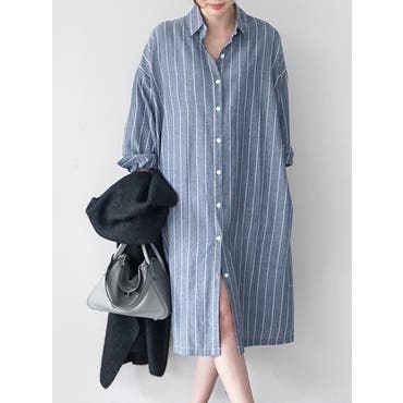 ストライプロングシャツワンピース[品番：ORGW0000069]｜Ada
