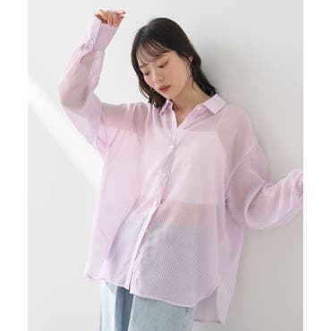 ジャカード切替プリーツシャツ[品番：IGAW0005352]｜axes femme