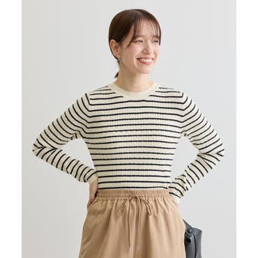 ボーダーモックネックカットソー[品番：LAVW0011160]｜Leilian