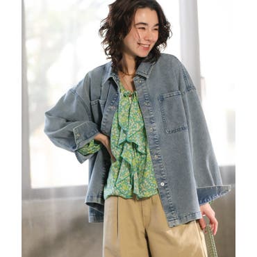 デニムジャケット レディース オーバーサイズ[品番：RQ000009375