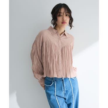 【ts16807】透けて見える素肌が涼しげで爽やか♪Ｖネックシフォン素材ブラウス 透けて見える素肌が涼しげで爽やか♪Vネックシフォン素材