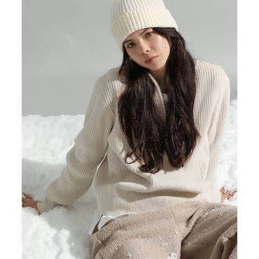 MOKODeuxiemeClasse TWINSFLORENCE ニット Vantana ケーブル編みフード付きニット(ニット・セーター