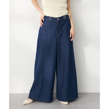 リジットデニムタックワイドパンツ タック入り デニム[品番