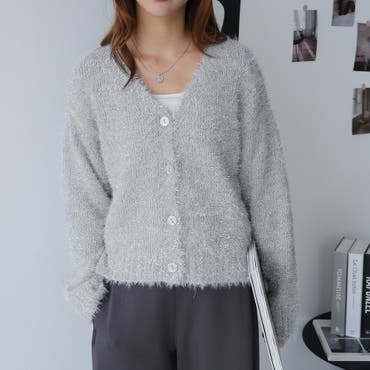 シャギージップカーデ×キャミSET[品番：MKSW0059002]｜MURUA