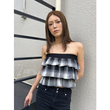 ベアトップ チューブトップ チェック柄[品番：SPCW0002301]｜STRIP