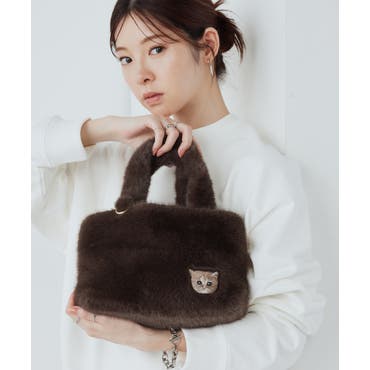 バケット型ファーハンドバッグ フェイクファー バケットバッグ - ブラック | ZARA Japan / 日本