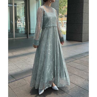 デイジーストア キャバドレスフラワー刺繍 アメスリ[品番：DY000029381