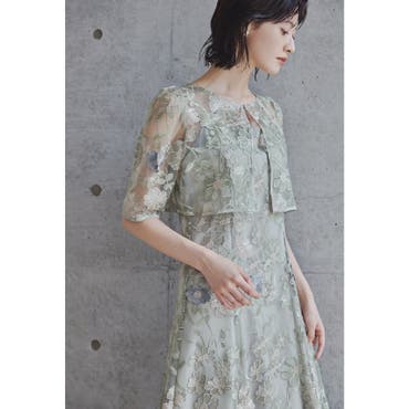 花柄ワンピース Aライン ロングワンピース[品番：JSFW0010597