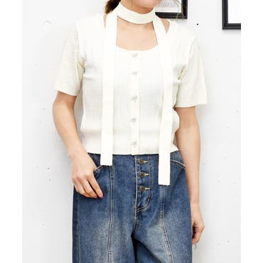 ノースリボタンベスト パールボタン ペプラム ベスト ジレ ノースリーブ フェミニン 黒