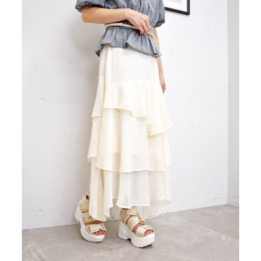 LANVIN en Bleu ライトタフタティアードスカート ライトタフタティアードスカート|LANVIN en Bleu | LANVIN en