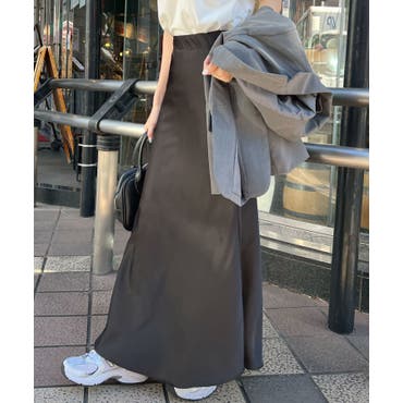 フェイクレザー ロング スカート[品番：AZ000003636]｜andme