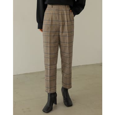 WALDO】グレンチェック両面起毛トラックパンツ[品番：NICW0007435