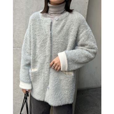 【美品】ランバンオンブルーLANBIN enBleuポンチョコート ファー付 2025年最新】LANVIN en Bleu レディース 毛皮・ファーコートの