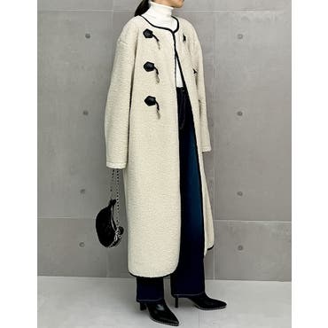 ロングコート チェック柄 ボアコート冬[品番：II000008015