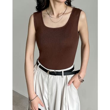 タンクトップ カップ付き ワンカラー[品番：DY000025391]｜Dazzy