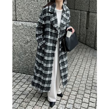 チェックロングコート[品番：MKSW0001553]｜MURUA（ムルーア）の