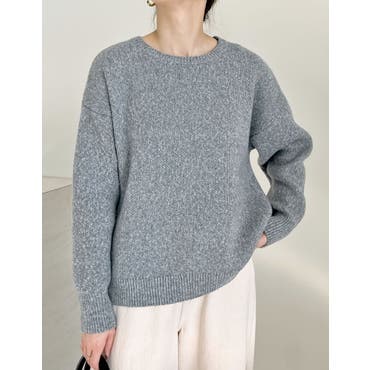 シンプルの銘品。ミックスカラー糸ワッフルニットプルオーバー