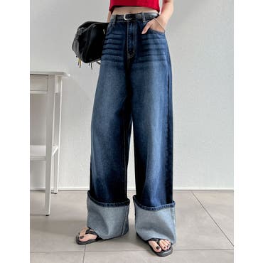 デニムパンツ レディース ワイドパンツ[品番：II000006316