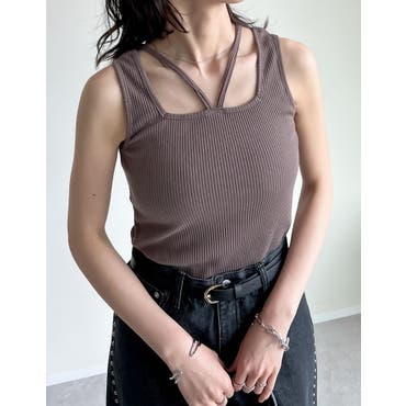 タンクトップ カップ付き ワンカラー[品番：DY000025391]｜Dazzy