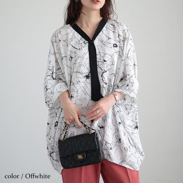 柄シャツ ジャカード トライバル柄[品番：DCTW0004438