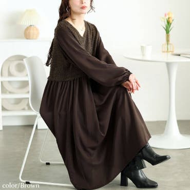 最高に女っぽい、ニットワンピース 韓国ファッション Vネック