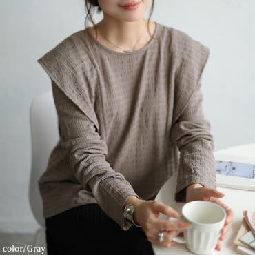 パール付きニット パール付きニット大人かわいい トップス[品番