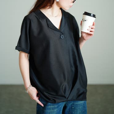 オープンネックコットンサテンブラウス[品番：LAVW0014881]｜LANVIN en