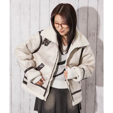 フェイクレザームートンジャケット[品番：TRNW0001385]｜FUN（ファン