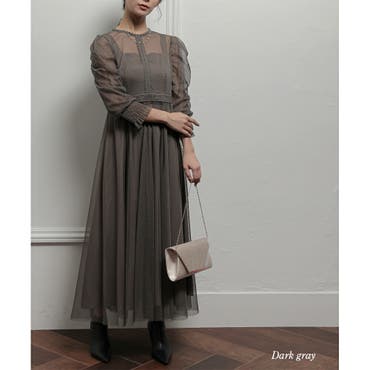 冬新作 オーガンジーチュールワンピース ma[品番：MG000005333