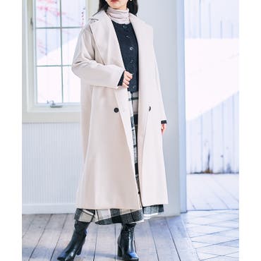 Louere ウエストシェイプフレアチェスターコート[品番