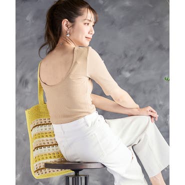 パイピングデコルテ開きTOP[品番：MKSW0060924]｜EATME