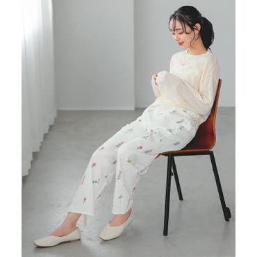 総刺繍ベロアワイドパンツ［M4137］[品番：KO000014930]｜KOBE LETTUCE