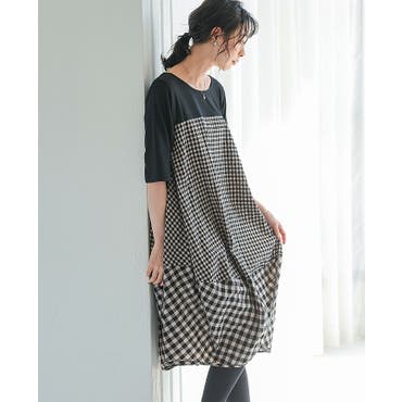 千鳥柄 ニットワンピースロング[品番：LVLW0000342]｜Frenchic
