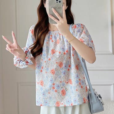 柄シャツ 花柄 ボタニカル柄[品番：DCTW0004311]｜Decorative