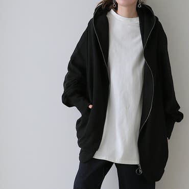 izBLACKサイドレースアップライダースジップパーカー 全1色