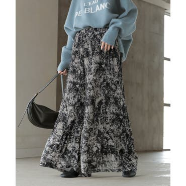 花柄シフォン×花柄生地 3D風パンツ[品番：SRSW0002499]｜ScoLar