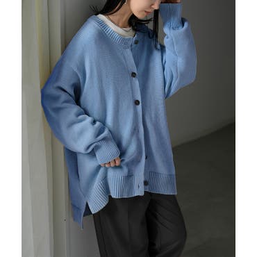 ビジューパールボタンロングカーディガン♡ セール】パールボタンロングシャギーニットカーディガン（カーディガン