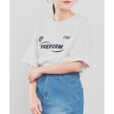 マーブル模様ロゴTシャツ カジュアル 韓国ファッション[品番