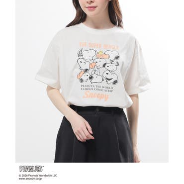 花ネコ発泡プリント ローズジャガードTシャツ[品番：SRSW0002461