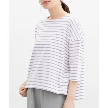 【日本製】デラヴェ天竺 半袖Ｔシャツボーダー　シーズンカラー 日本製】デラヴェ天竺 半袖Tシャツボーダー シーズンカラー
