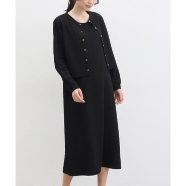 ランバンコレクション ノースリーブ ワンピース【38】ブラック 上品 シンプル LANVIN COLLECTION - ランバンコレクション ノースリーブ