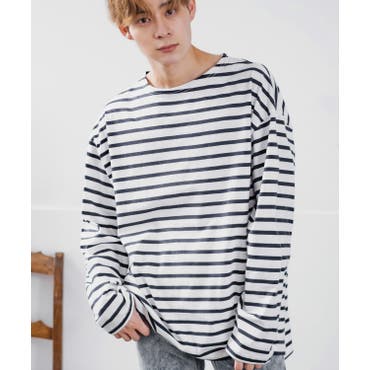 ボーダーロンT メンズ コットン[品番：EH000005605]｜8（eight