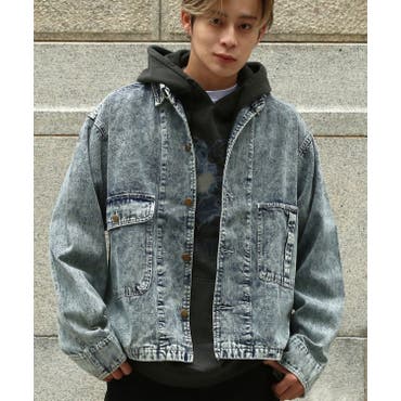 人気が高い デニムジャケット ダメージ加工 オーバーサイズ[品番 ジャケット・アウター
