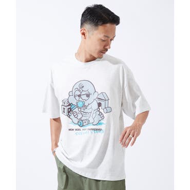 個性派抽象画プリント半袖ビッグTシャツ 韓国ファッション ストリート