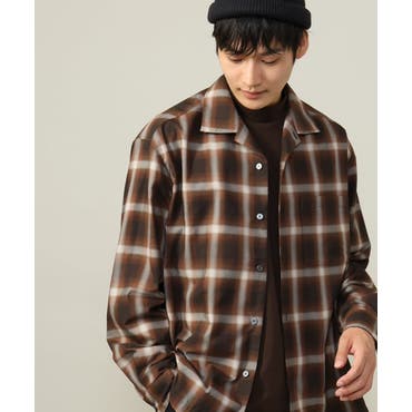 メンズ チェック柄シャツ 羽織りドロップショルダー Q00576 定番のオックスBDシャツ】 ドロップショルダー オックスフォード