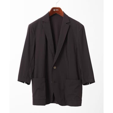 ライナー付カルゼプリント ステンカラーコート 黒[品番