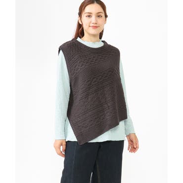 ウールサテン2WAYフレアベスト[品番：LAVW0013805]｜LANVIN en Bleu 