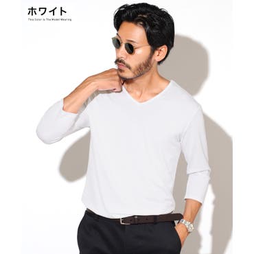 ノーカラーVネック7分袖シャツ[品番：NICW0003290]｜NICOLE（ニコル