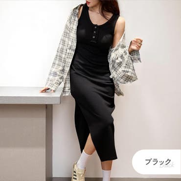 FR2GOLF 春用薄手ニット⭐︎値下げ⭐︎ブラック　XL ワンポイント　美品 セール☆4990円→2990円 2点セットVネックニットワンピース