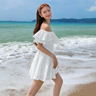 在庫限りオフショルミニワンピース 韓国ファッション ハイ